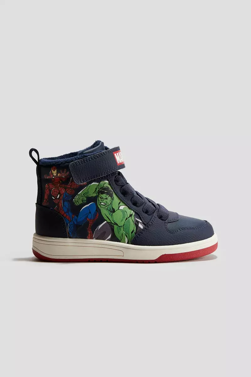 Warm-lined hi-top trainers
