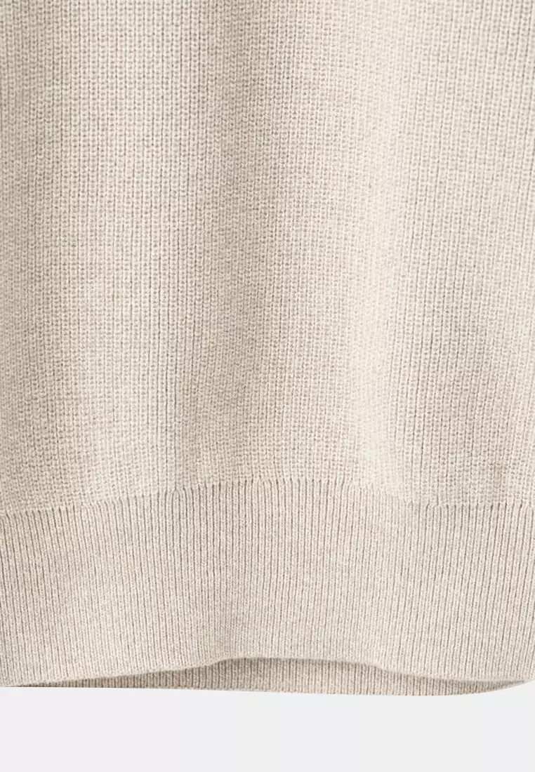 100% Cotton Ribbed Knit Polo Shirt
