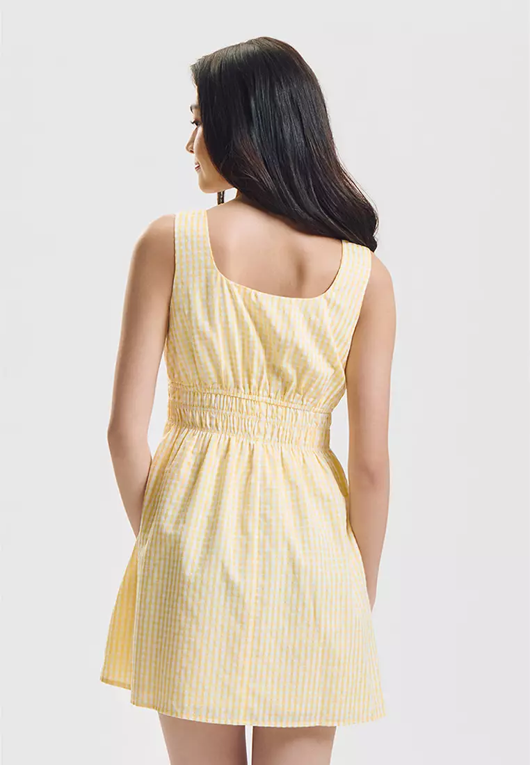 Sleeveless Gingham Mini Dress