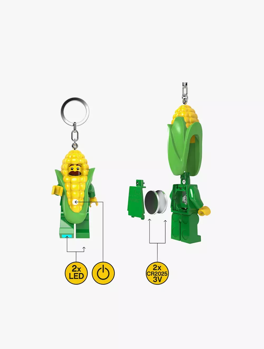 LEGO Minifigures Keychain Hang Tag Light Corn Cob Guy  - KE242H