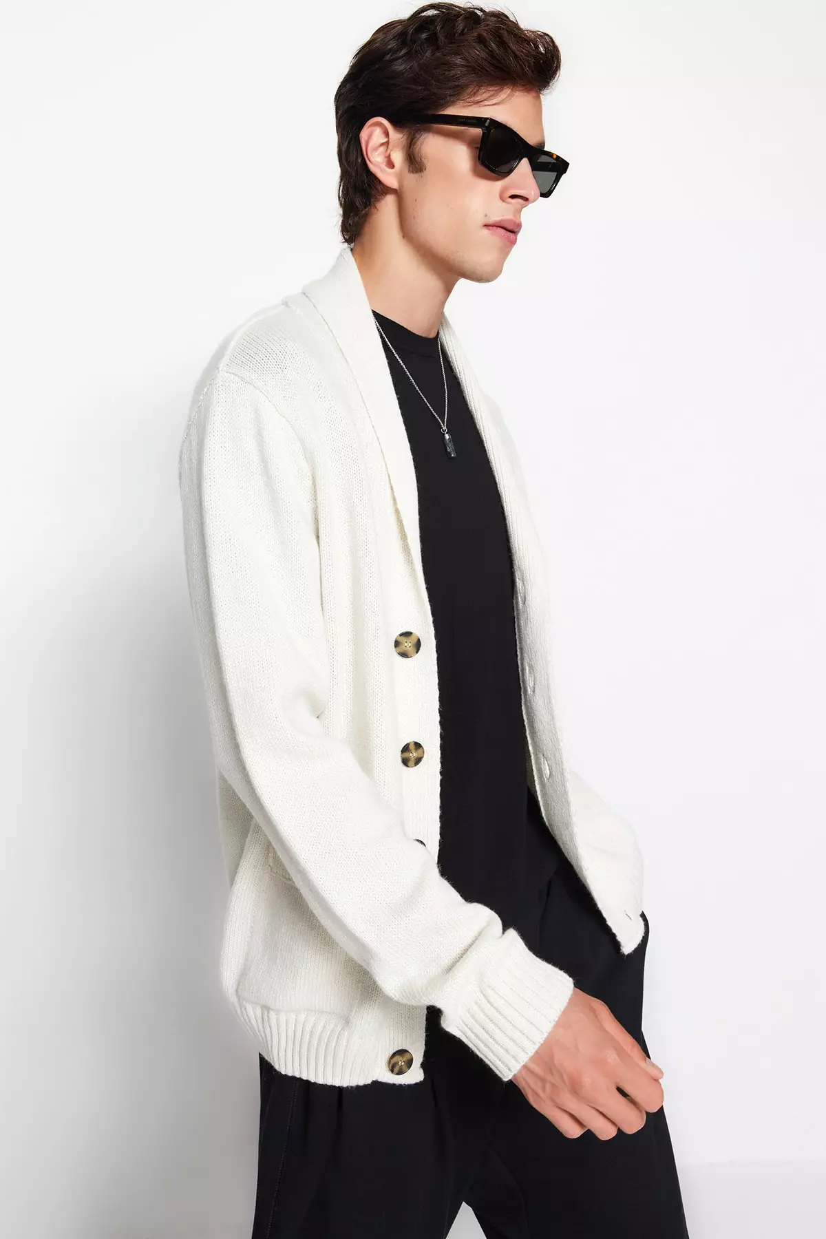 White shawl cardigan top