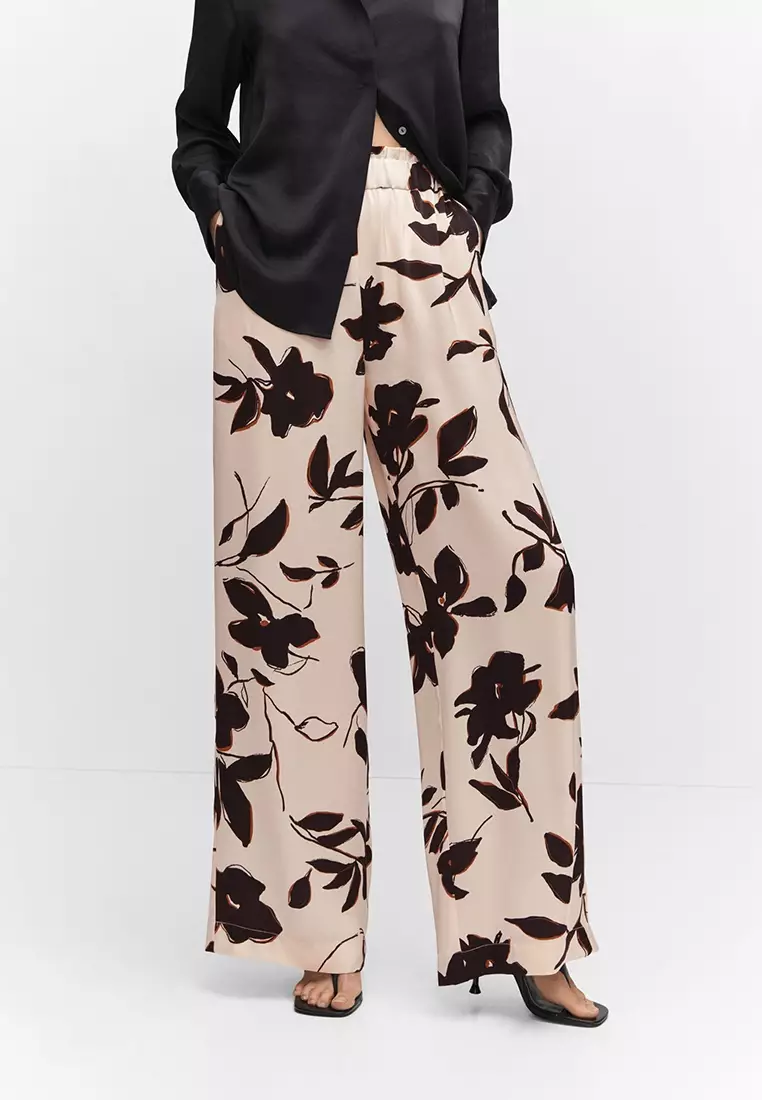 Buy Mango Wide Leg Printed Trousers 2024 Online ZALORA Singapore