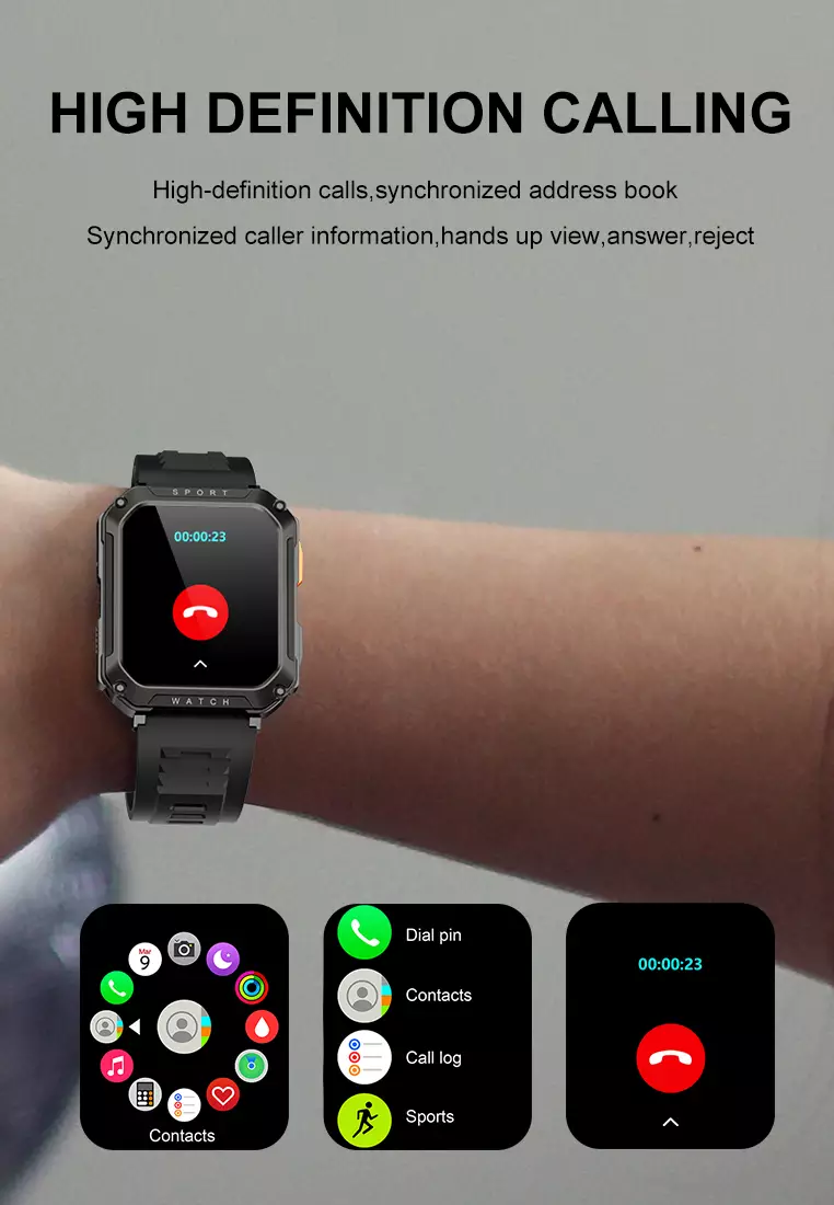 SmartWatch T8 Pro Layar Terang 2.01'' 320*385 TFT Anti Air IP67 Mode Multi-Olahraga green