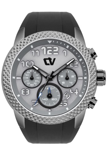 Christ Verra Collection Chronograph Men's Watch CV C 63360G-36 GRY-GRY/BLK Grey Black Rubber