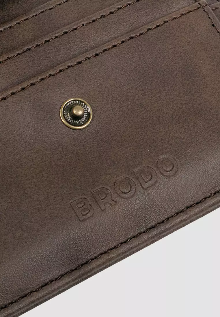BRODO - Porto Synthetic Leather Card Wallet Brown