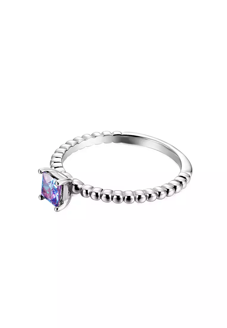 [ Alexandrite Collection ] Simple Square Alexandrite Ring WG - Cincin Alexandrite s925 by Her Jewellery