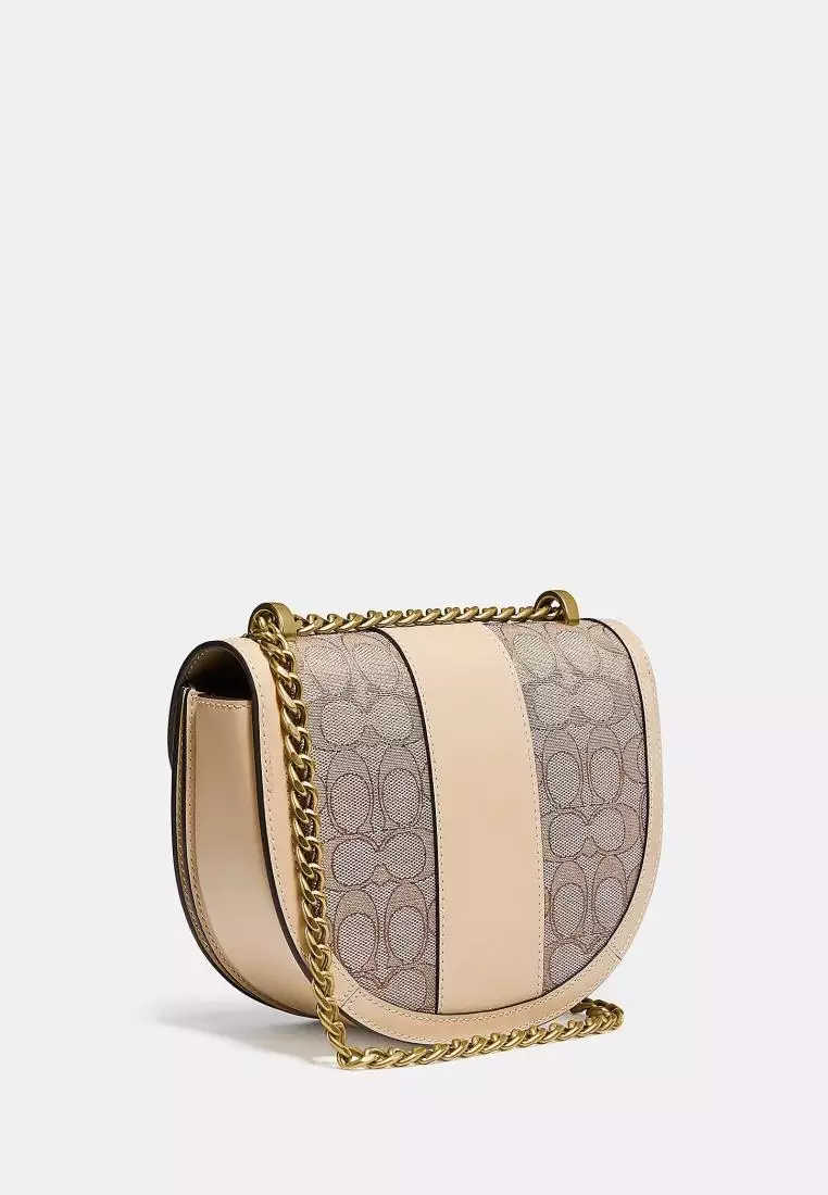 Coach Alie Saddle Bag In Signature Jacquard Stone Ivory