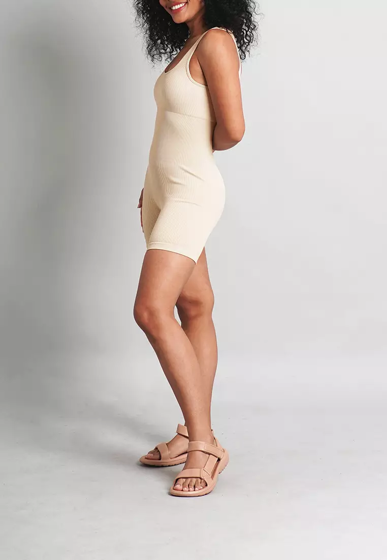 Frankie Collection: Ribbed Bodycon Padded Shortsie
