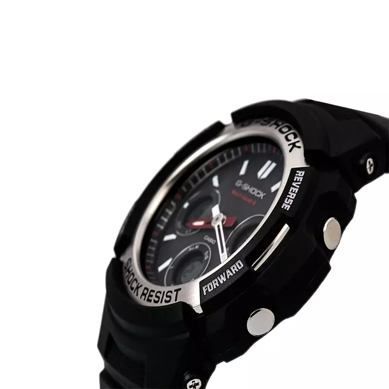 Jam Tangan Pria Casio G-Shock AWG-M100-1AJF Basic Tough Solar Digital Analog Dial Black Resin Band (JDM)