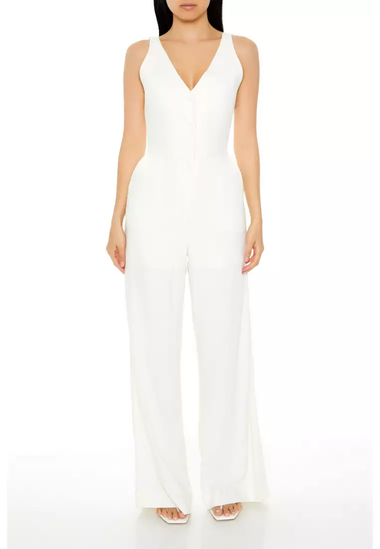 Forever 21 white jumpsuit deals