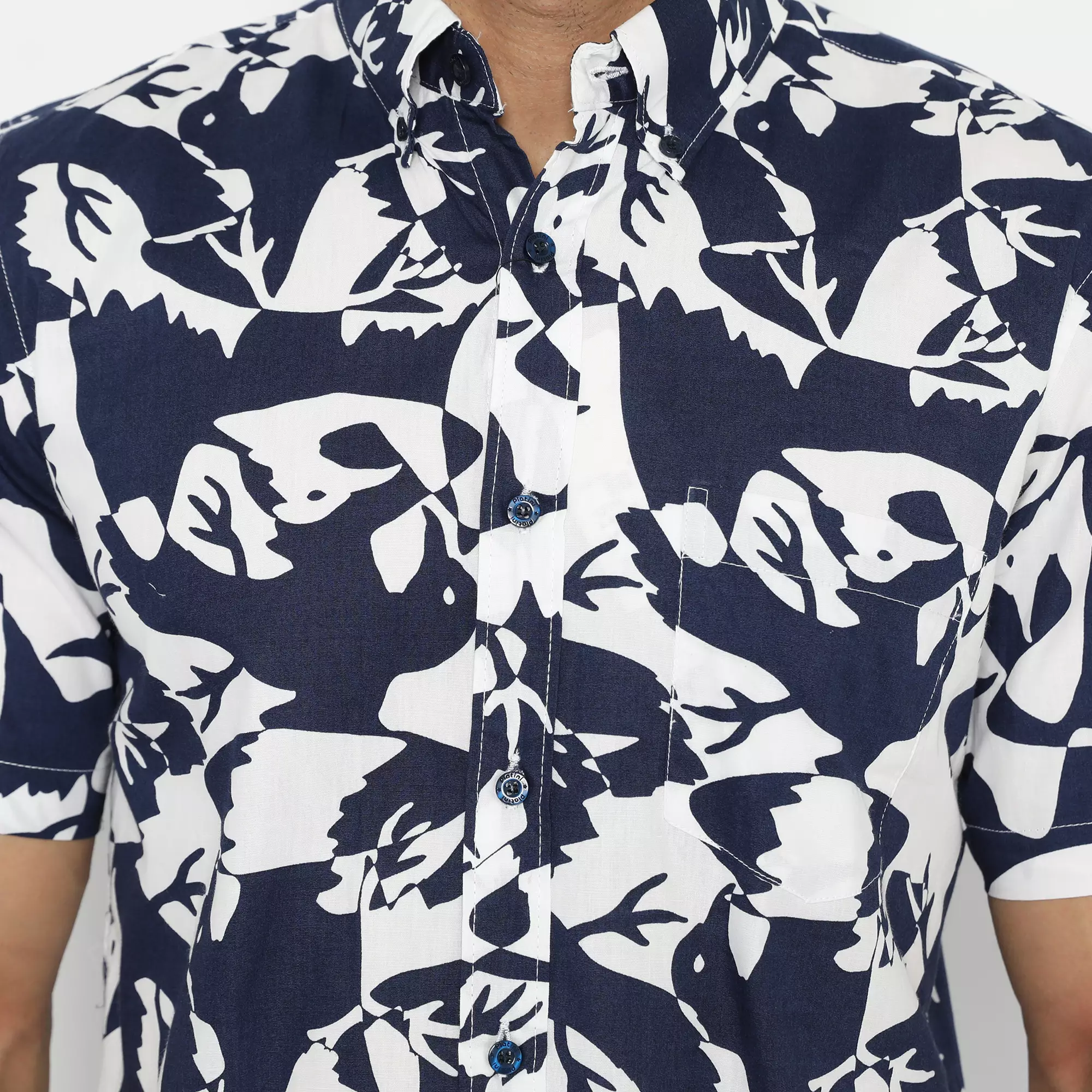 Platini Kemeja Hawai Pria Lengan Pendek Navy 132116