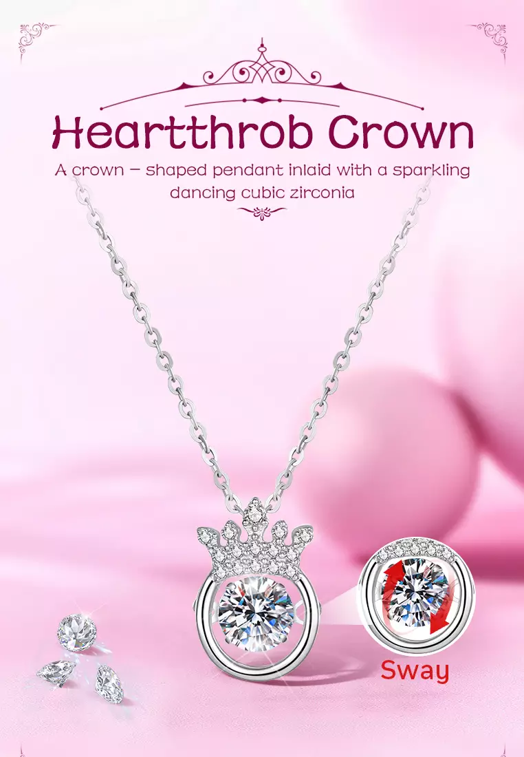 Kalung Wanita Korea Elegan Titanium Original Zircon Perhiasan Kalung Cewek silver