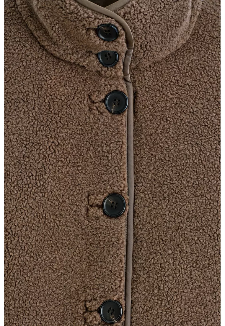 FUNNEL-NECK TEDDY JACKET