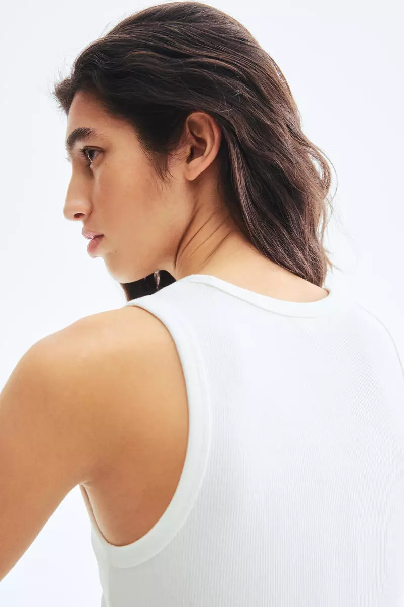 Ribbed cotton vest top