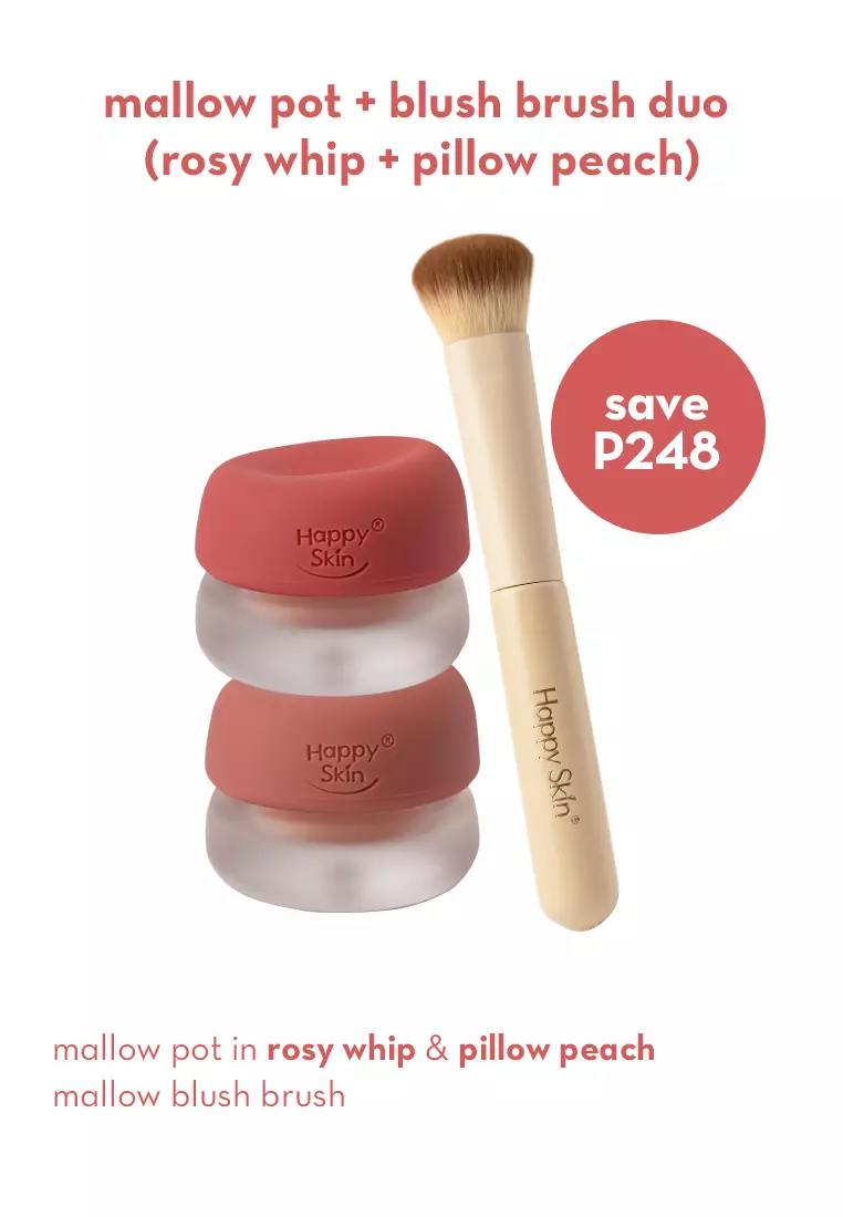 Mallow Pot + Blush Brush Duo  (Rosy Whip + Pillow Peach)