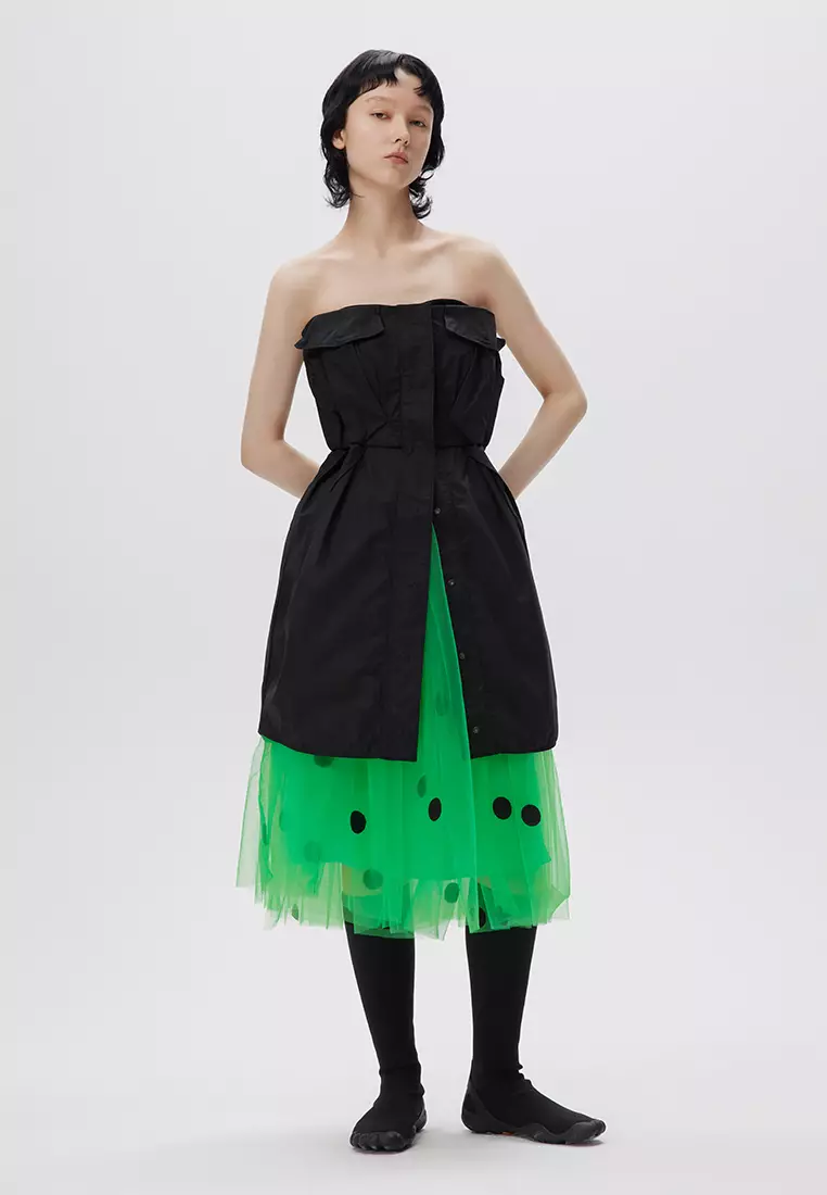 JNBY Women's Polka Dot A-Line Netted Skirt