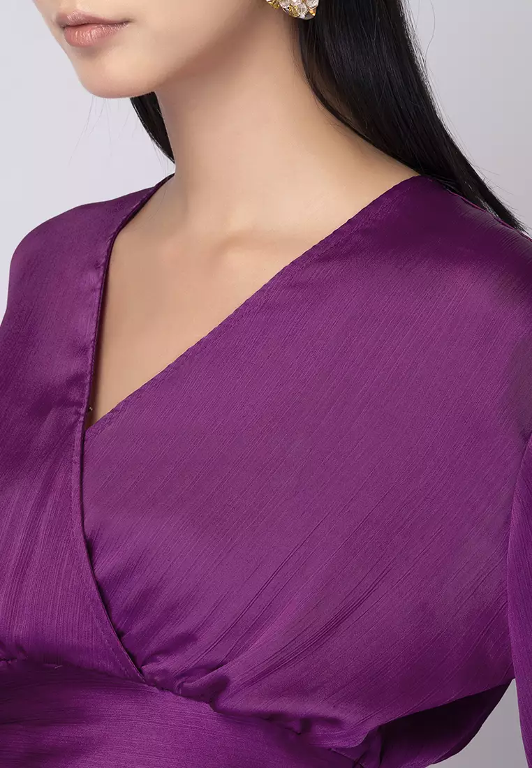 Pink Wrap Waist Cut Out Crop Top