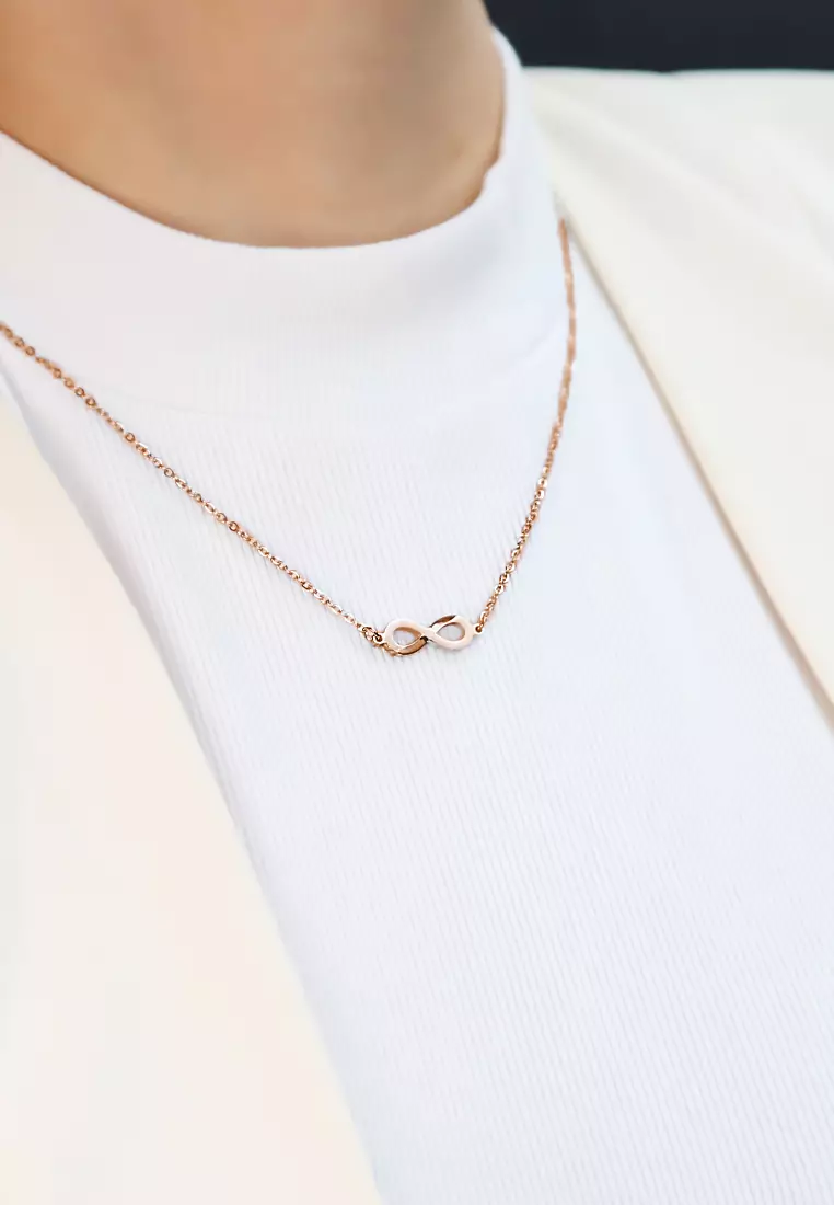 Infinity Endless Love Necklace in Rose Gold