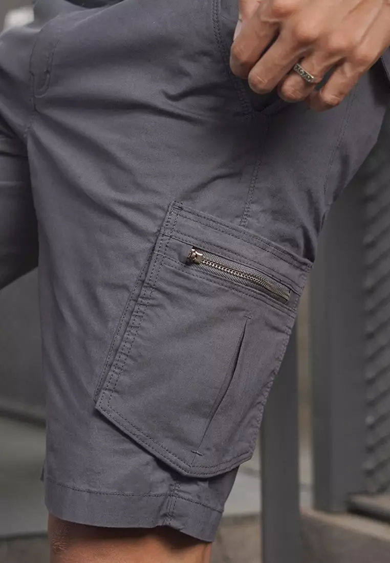 Celana Pendek Cargo Combat Cotton Stretch OXCON Short Pants Iron Grey
