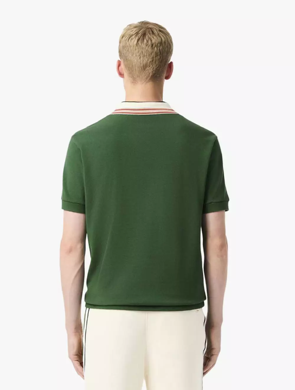 French Made Classic Fit Stripe Collar Polo Shirt - Green