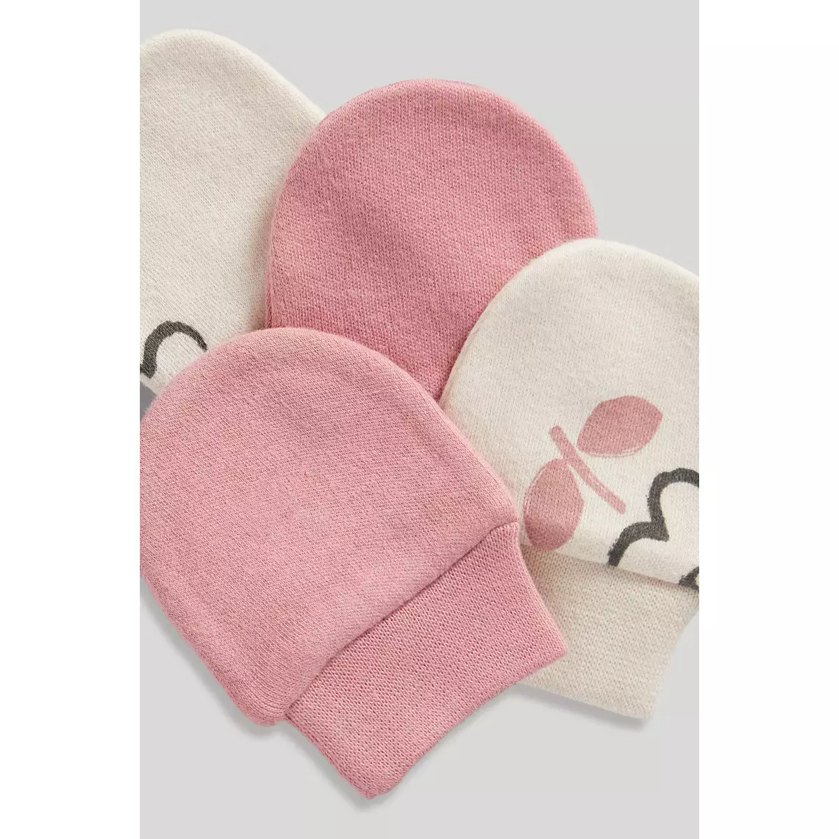 Mothercare Baby Mittens - 2 Pack - Sarung Tangan Bayi Perempuan (Krem)
