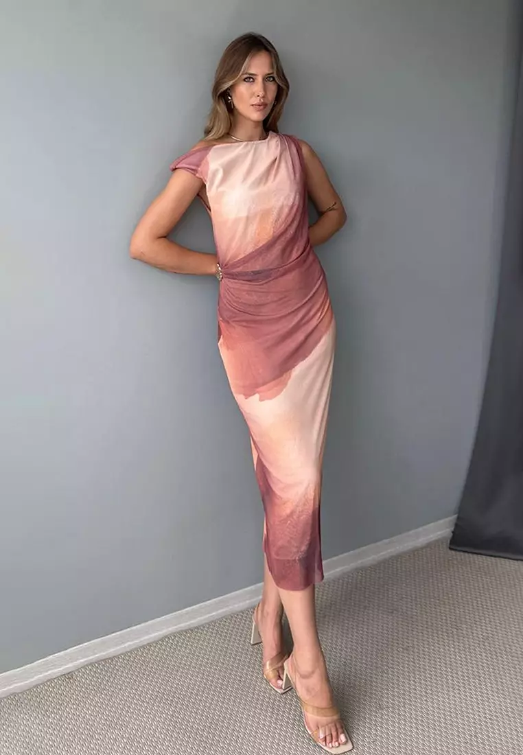 Gradient Tulle Midi Dress