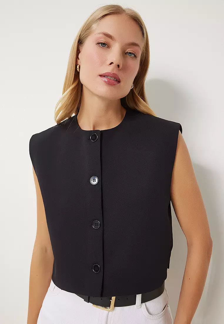 Buttoned Sleeveless Vest