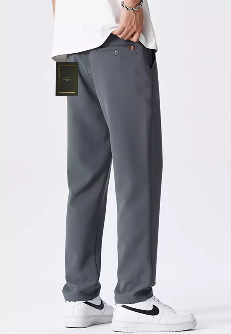 Elastic Waistline Straight Suit Pants AY-L9821