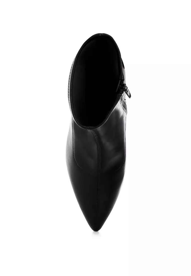 Sepatu bot hak stiletto warna hitam