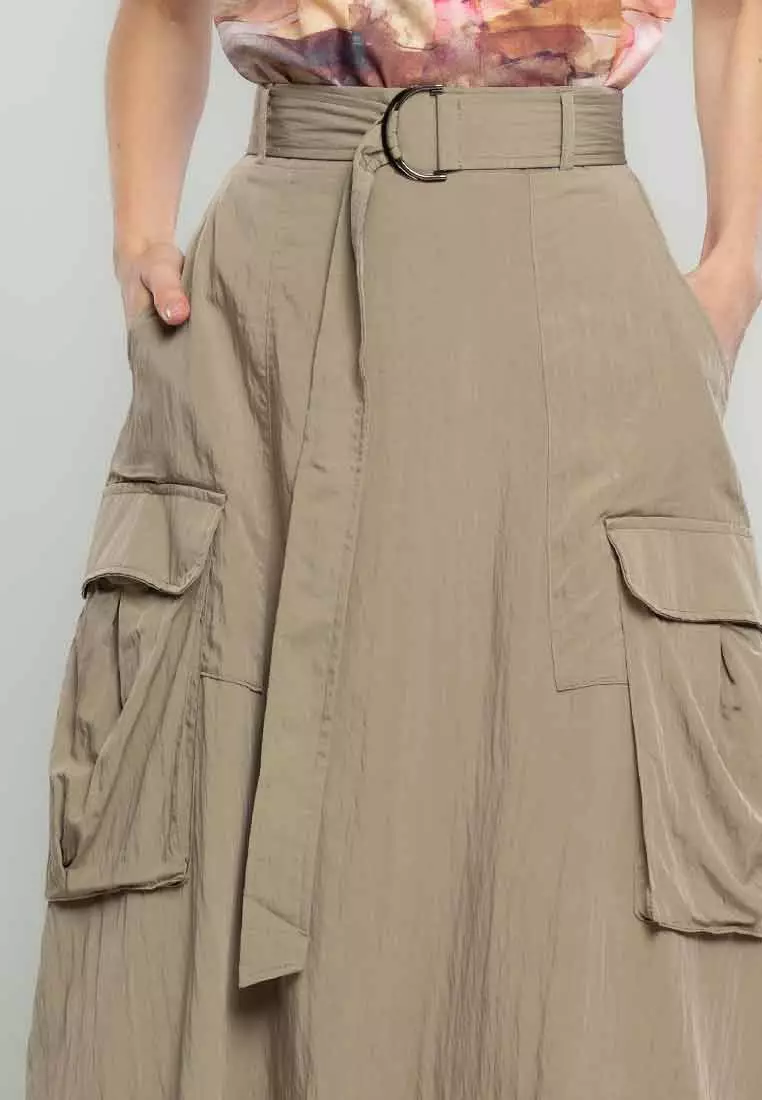 Isla Cargo Belted Maxi Skirt
