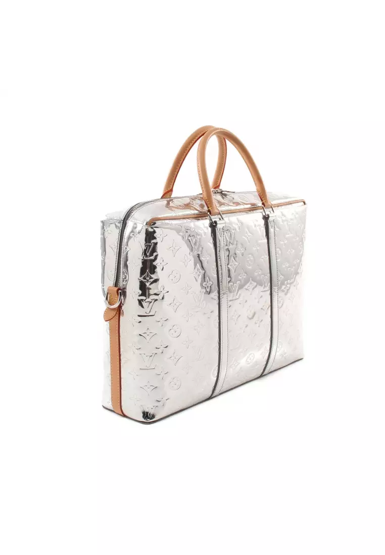Buy Louis Vuitton Pre-loved LOUIS VUITTON porte document Voyage monogram  mirror Briefcase Business bag leather Silver 2WAY 2023 Online