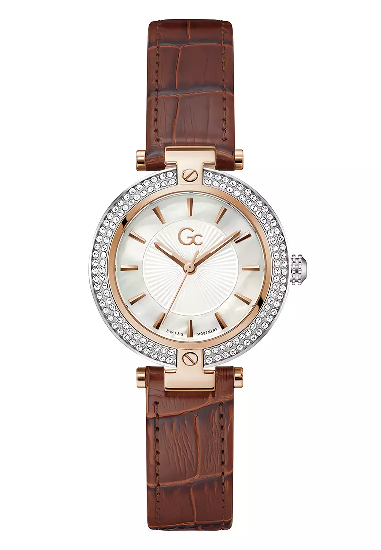 Gc Vogue Mid Size Leather Women's Watch Swiss Made - Z22004L1MF