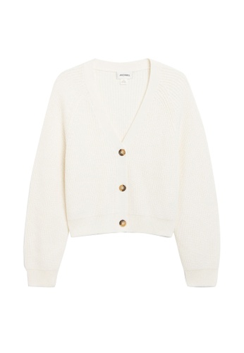Monki white Chunky Cropped Cardigan CA765AA819BCADGS_1