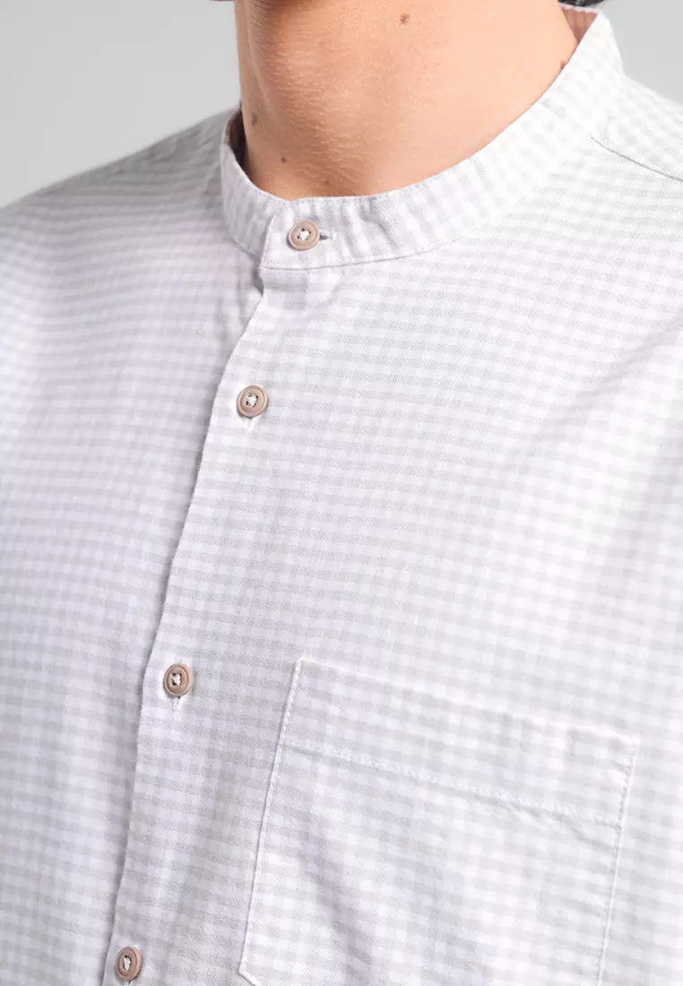 MANZONE X Adipati Dolken - Kemeja Koko Shanghai Lengan Pendek Shaza Comfort Fit - Brown