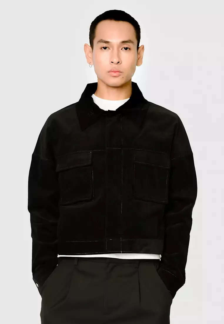 Double Collared Jacket in Black