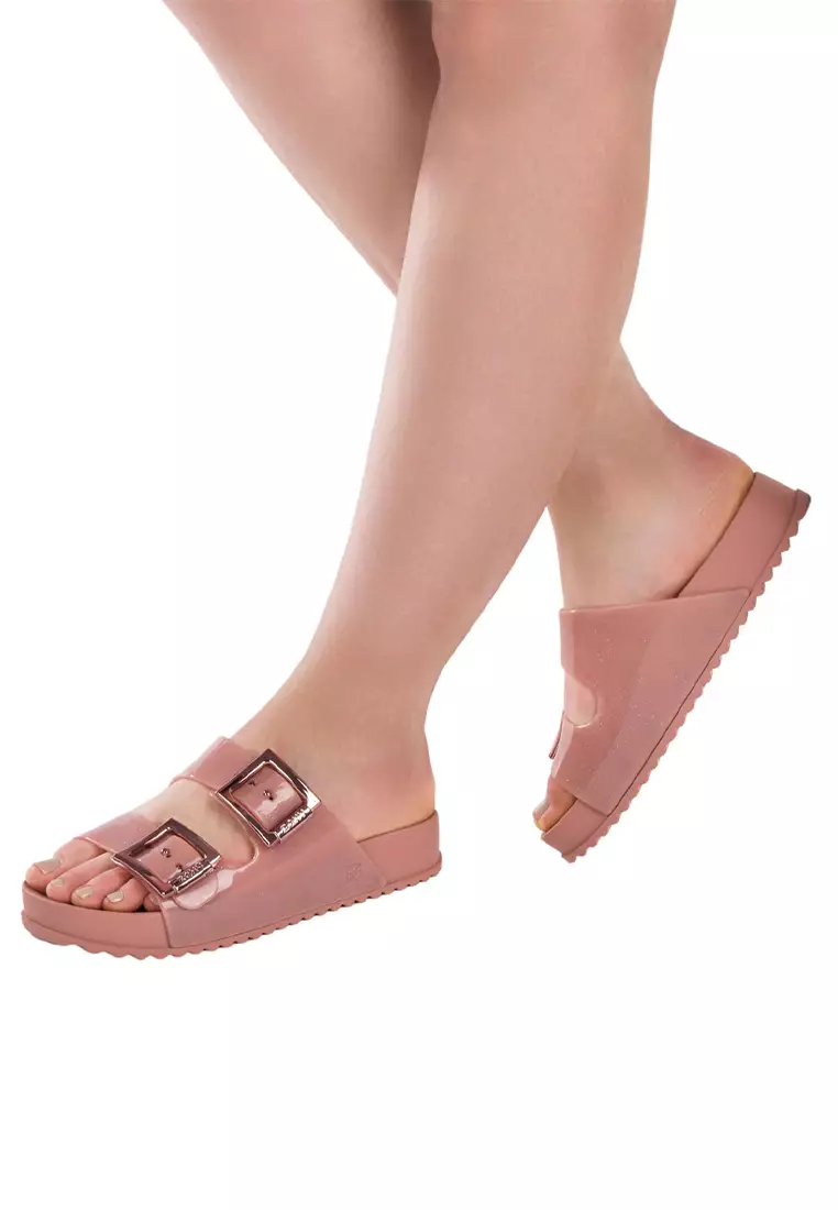 Zaxy Partner III Fem Glitter Nude Comfortable Slides for Ladies