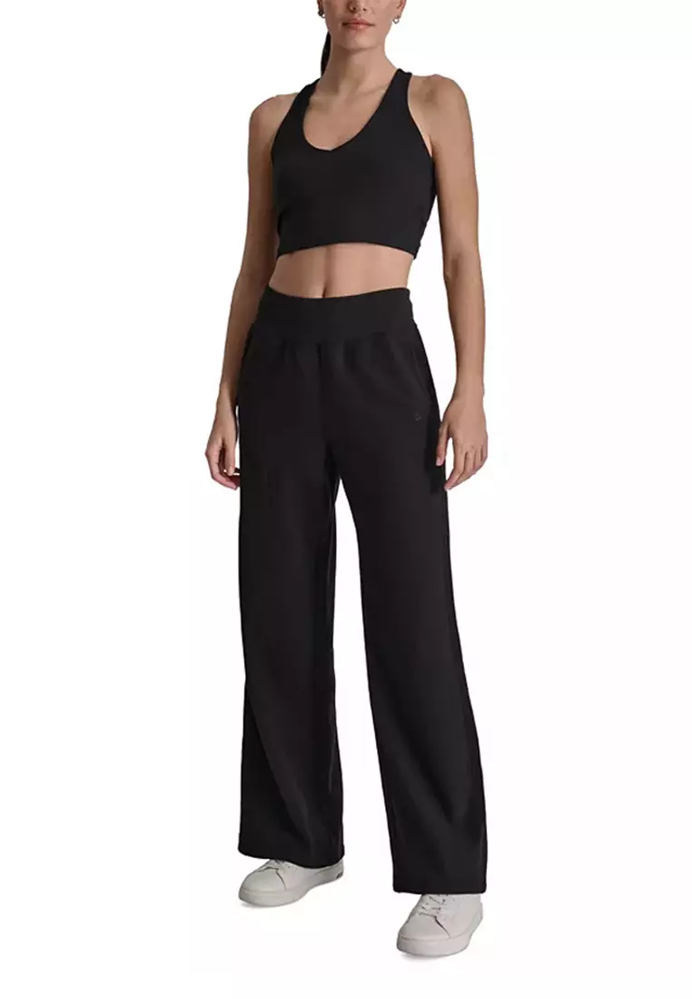 Embroidered Logo Wide Leg Pant With Pockets