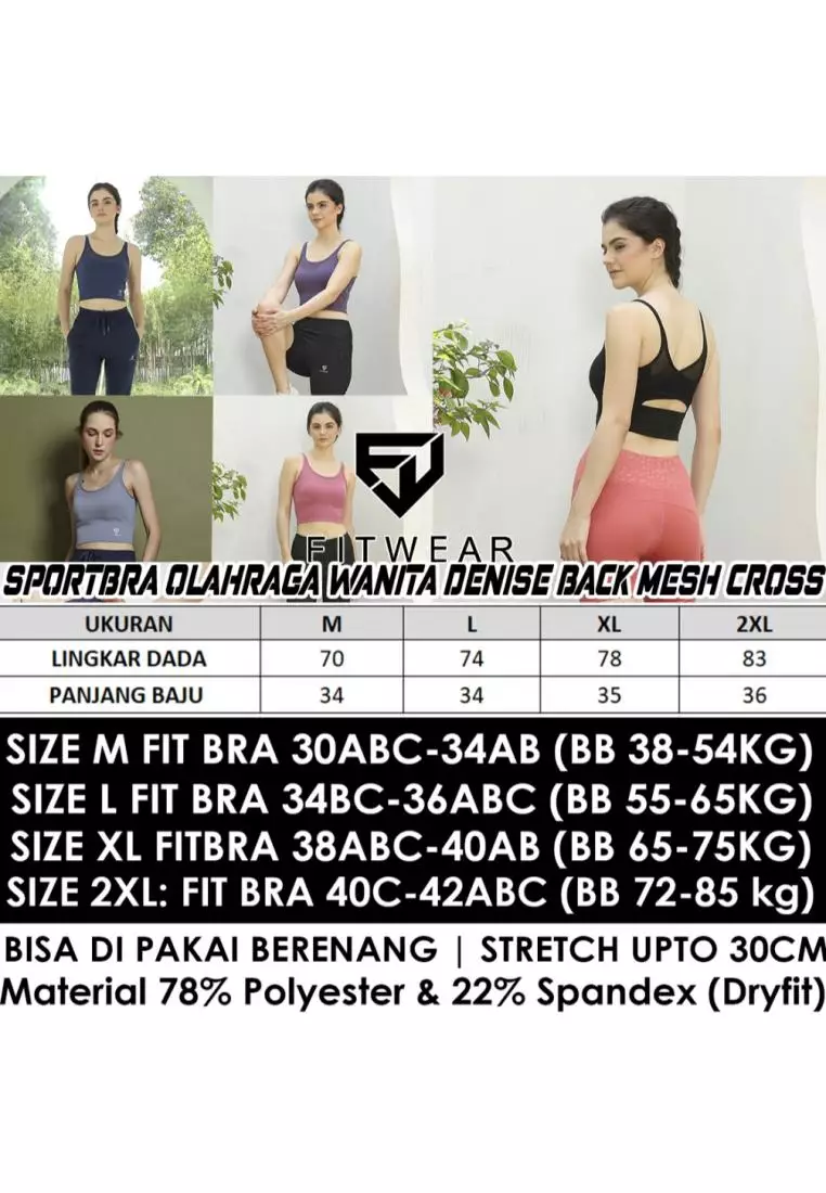 Fitwear - Sportbra Olahraga DENISE CRISSCROSS BACK MESH - BABY BLUE