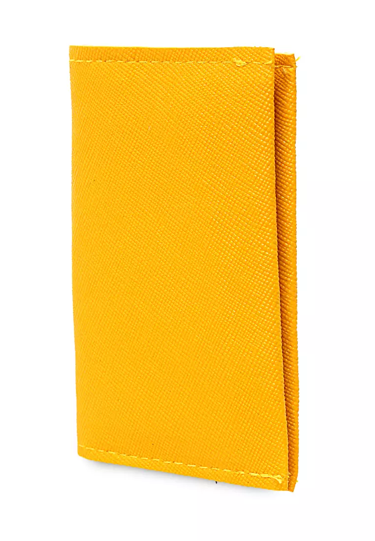 Dompet Mini Motif Polos Detail Snap Kancing Card Wallet Design Simple - Lime