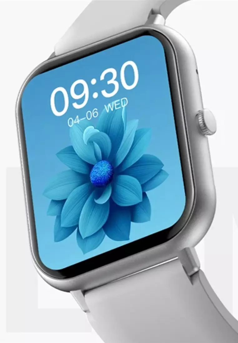 Unisex Rectangular Smart Watch - Silver