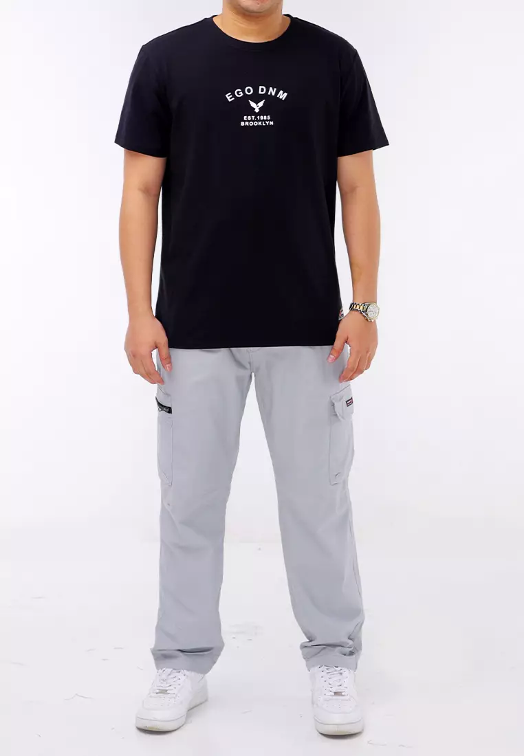 Round Neck Streaky Short Sleeve