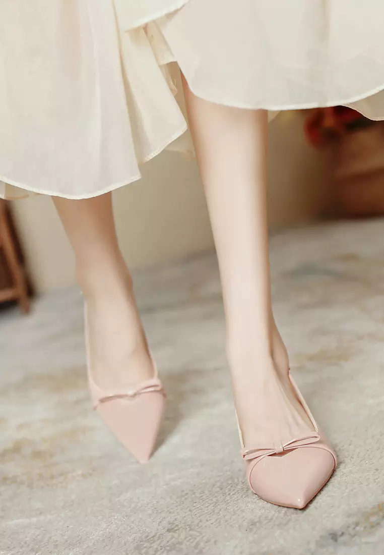 6.5CM Pointed Bow Slingback Heel TE7246-2