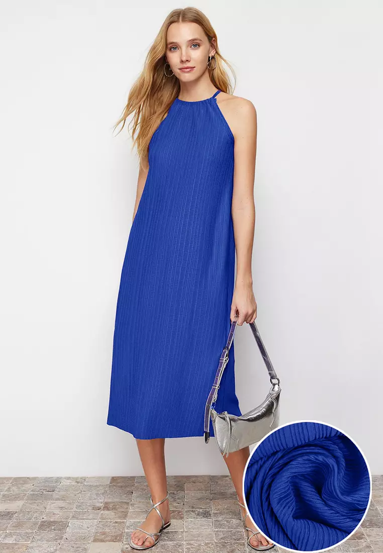 Midi Pleated Knitted Dress