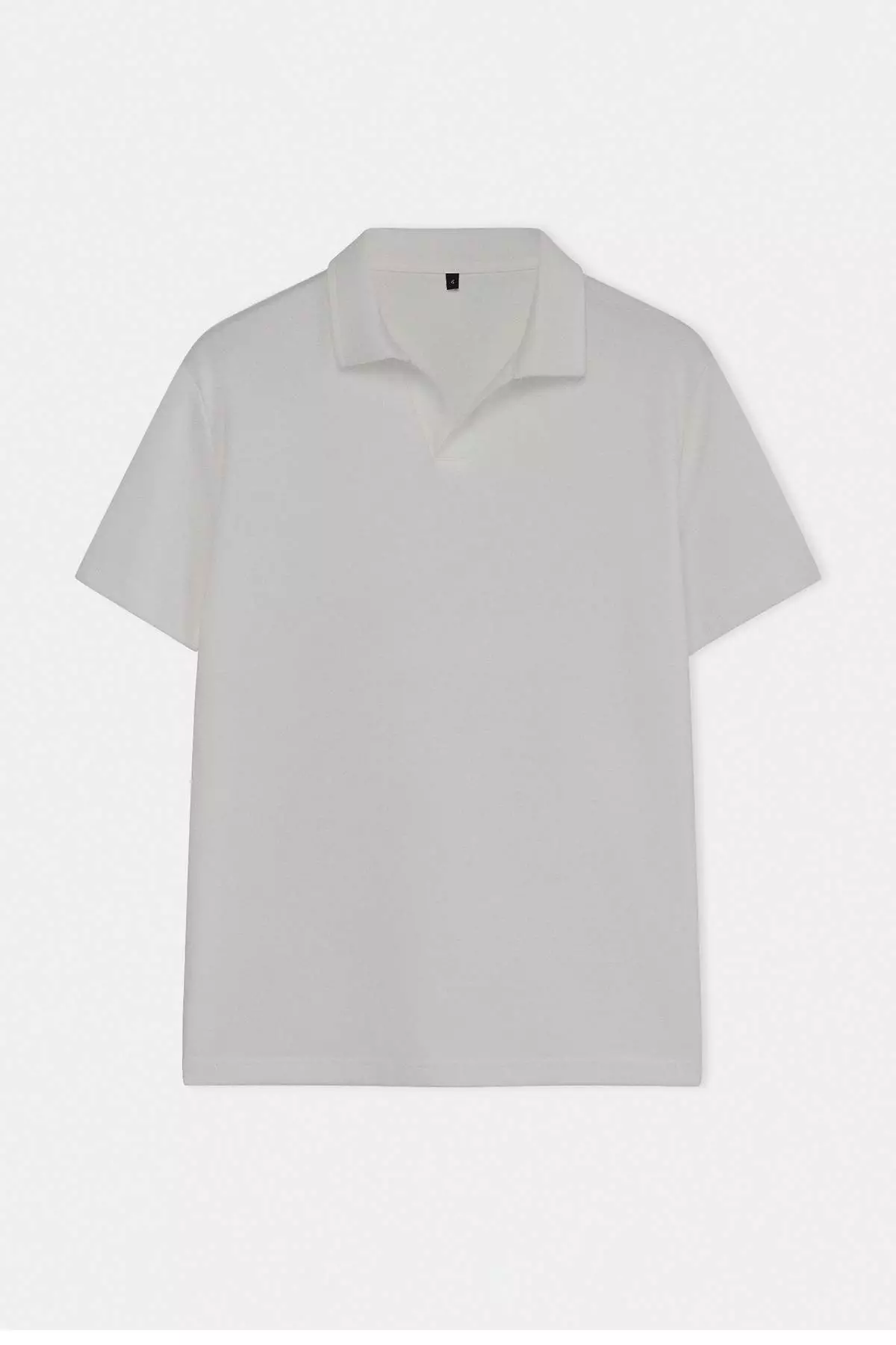 Ecru Regular/Normal Cut Soft-Textured Polo Neck T-Shirt Tmnss26Po00034