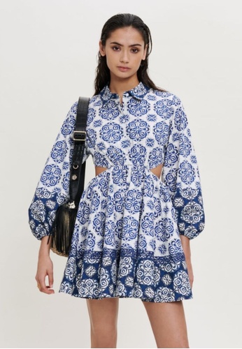 Buy Maje Printed Cotton Poplin Dress 2023 Online | ZALORA Singapore