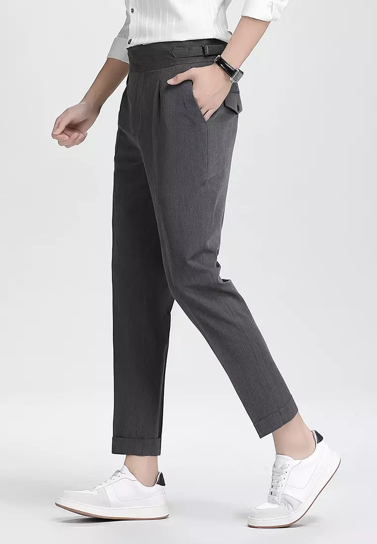 Thin Slim Fit Cropped Suit Pants DF1002A