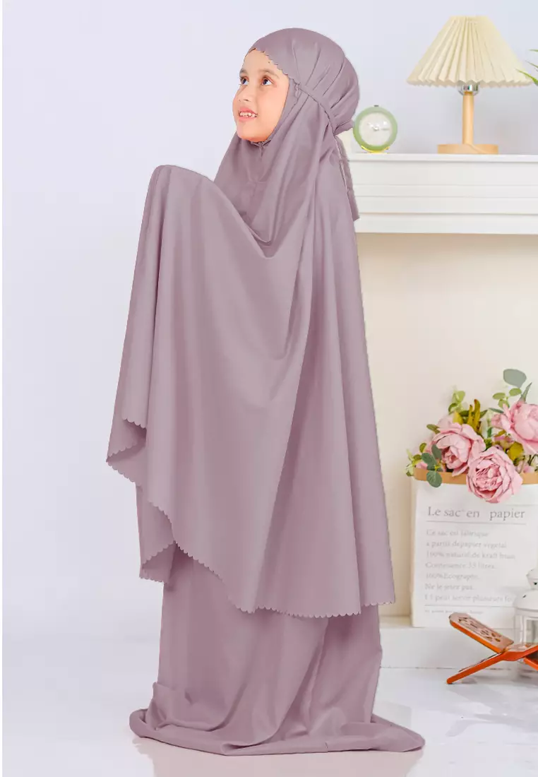 Zelena - Mukena Basic Sabira Lasercut 2in1 Prayer Set - Paud