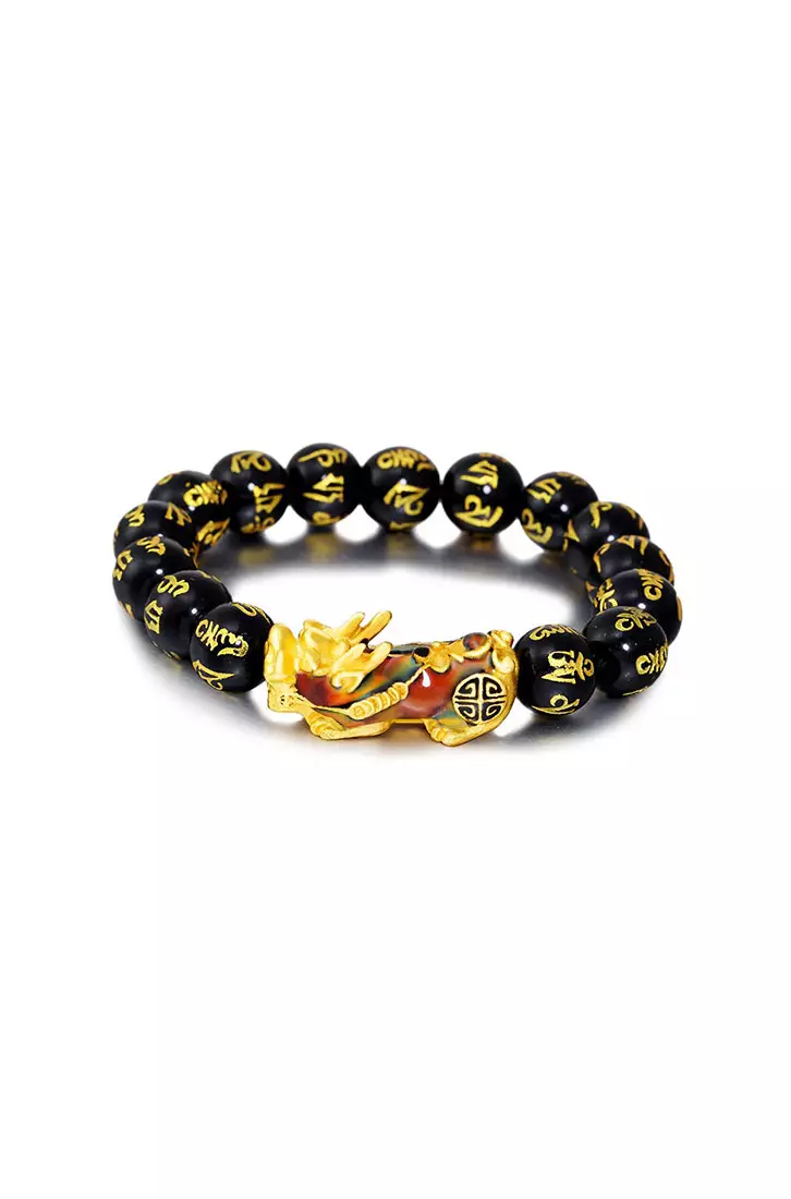 Gold black clearance beads bracelet