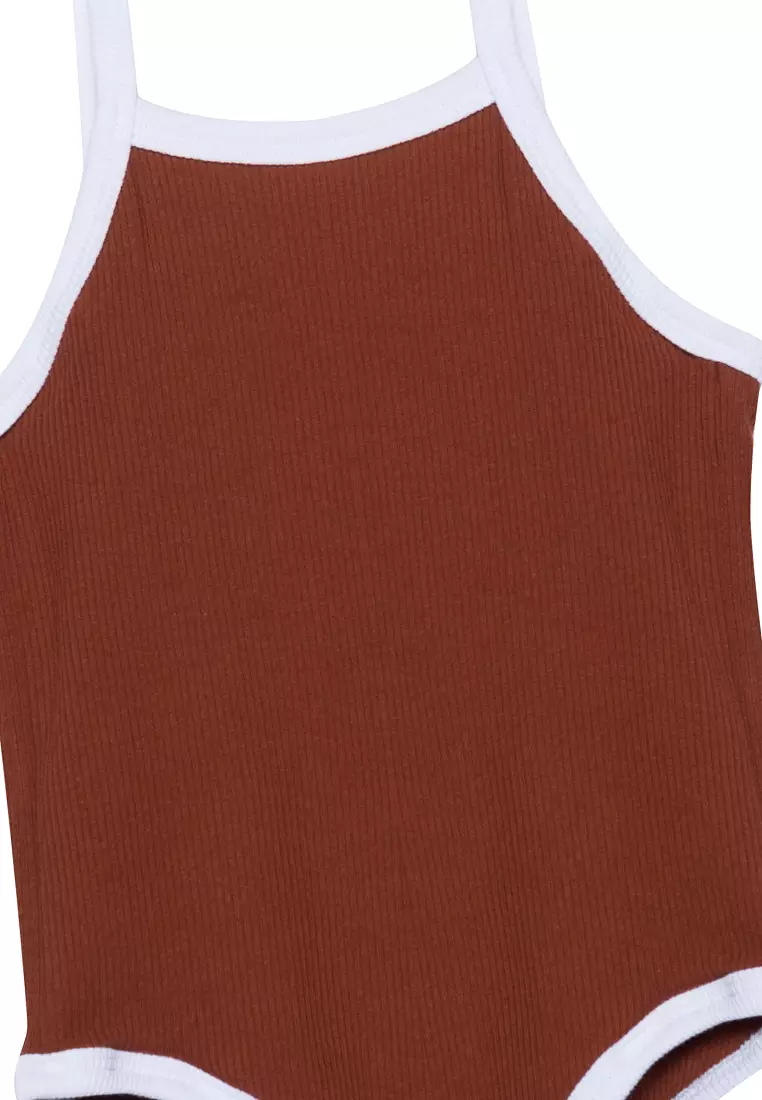 Samantha Ribbed Playsuit With Contrast Trims