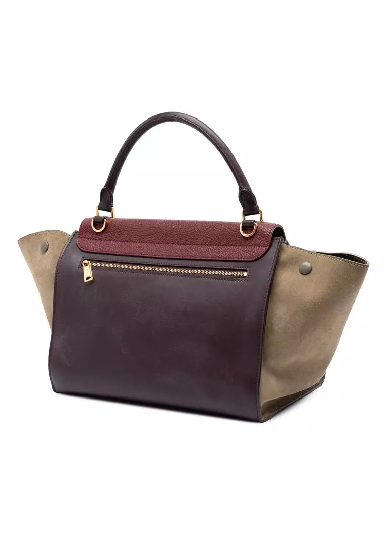 Pre-Loved Celine Medium Tricolor Leather Trapeze Satchel